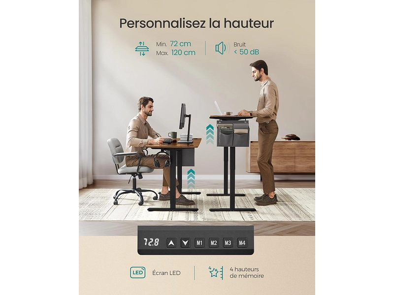 Bureau électrique SONGMICS RUSTIK