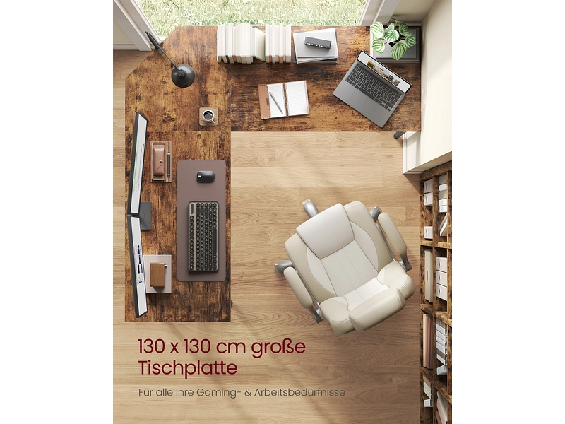 Eckschreibtisch SONGMICS RUSTIK