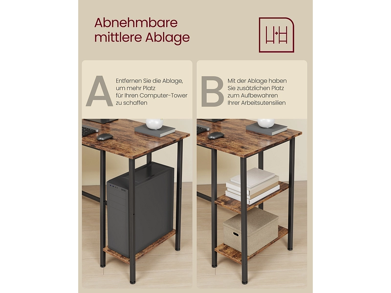 Eckschreibtisch SONGMICS RUSTIK