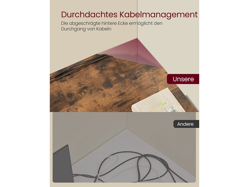 Eckschreibtisch SONGMICS RUSTIK