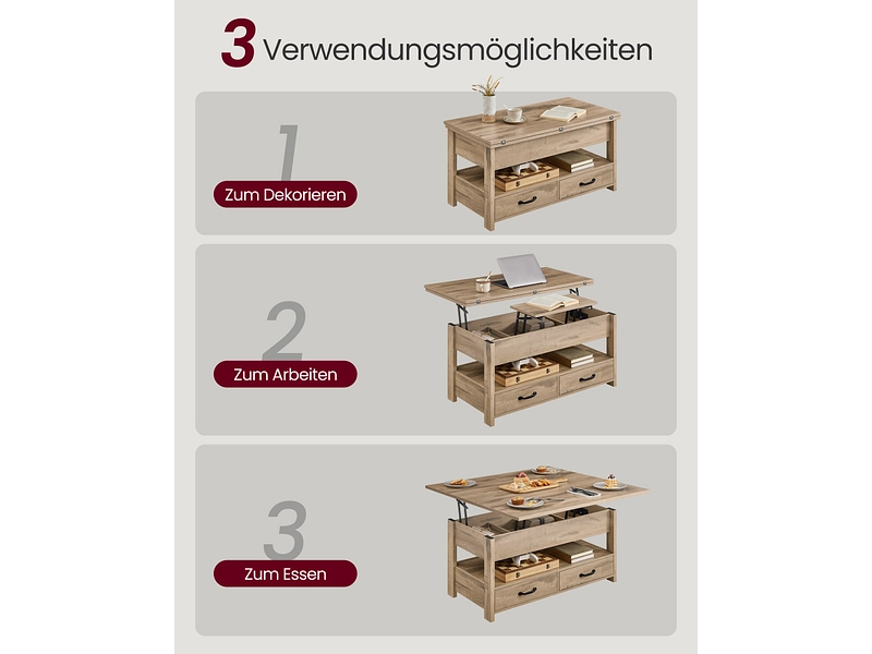 SONGMICS Couchtish RUSTIK