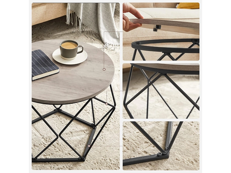 SONGMICS Set für Couchtische RUSTIK