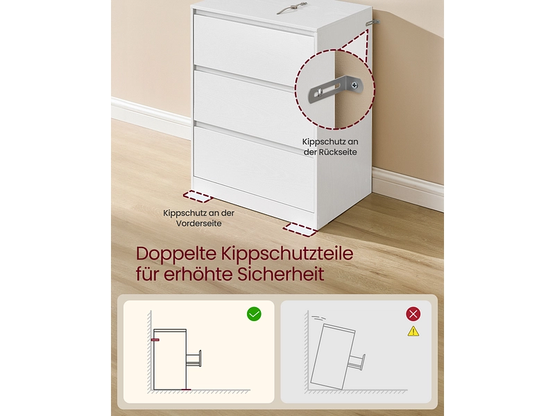 Kommode SONGMICS SADY 3 Schubladen