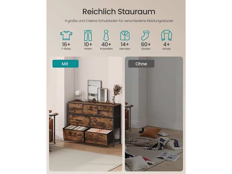 Kommode SONGMICS RUSTIK 7 Schubladen