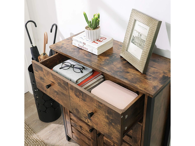 Kommode SONGMICS RUSTIK 2 Türen 2 Schubladen Kommode SONGMICS RUSTIK 2 Türen 2 Schubladen