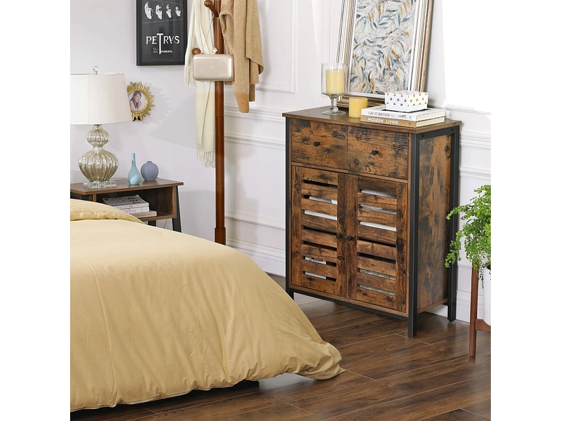 Kommode SONGMICS RUSTIK 2 Türen 2 Schubladen Kommode SONGMICS RUSTIK 2 Türen 2 Schubladen