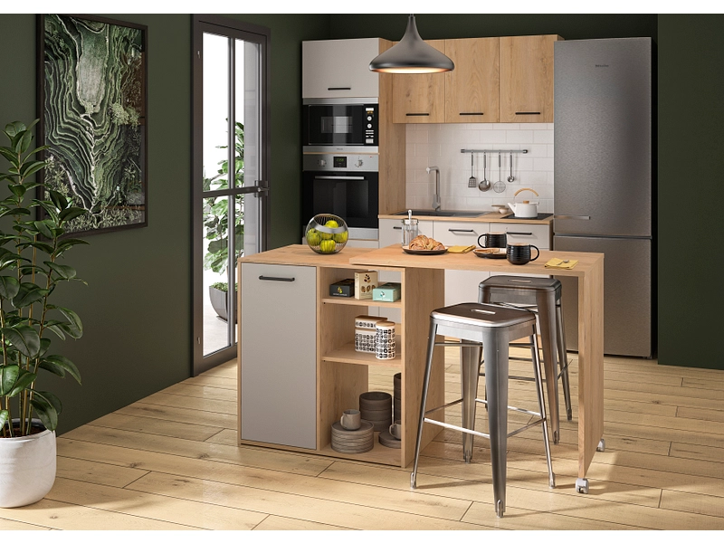 Îlot central ALPAGA panneau de particules chêne