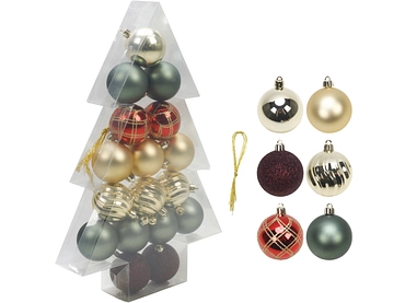 Set 17 Weihnachtskugeln MERRY