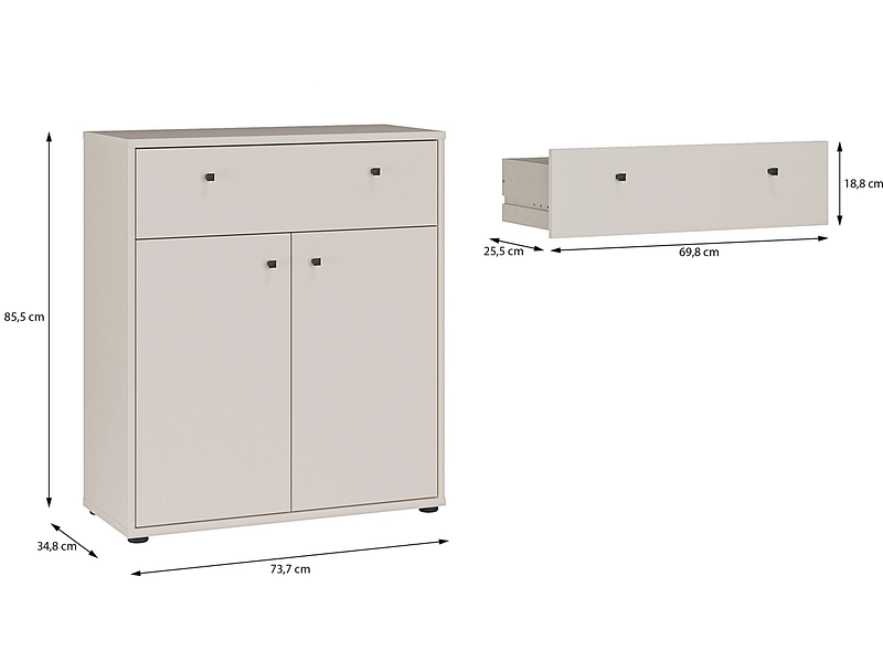 Kommode TEMPRA 2 2 Türen 1 Schublade Kommode TEMPRA 2 2 Türen 1 Schublade