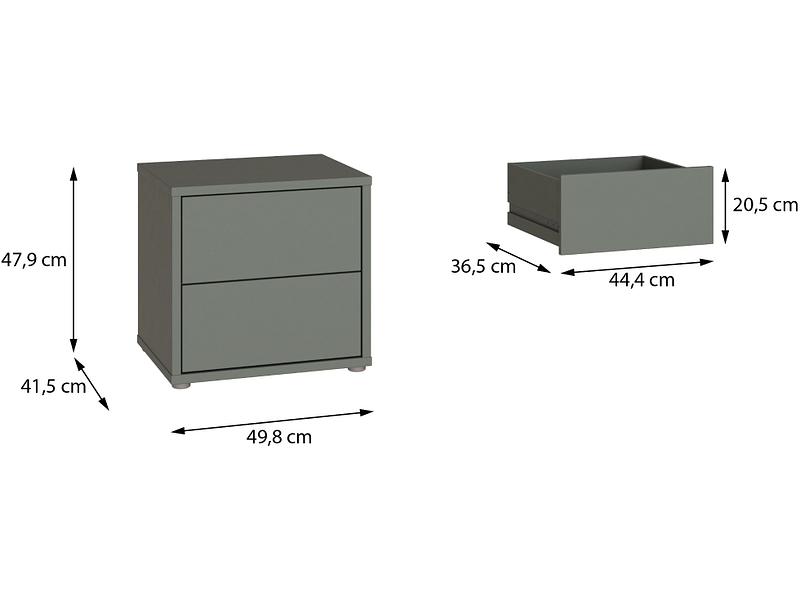 Chevet ALICE SPRINGS 2 tiroirs