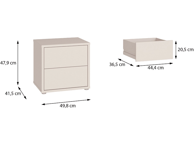 Chevet ALICE SPRINGS 2 tiroirs