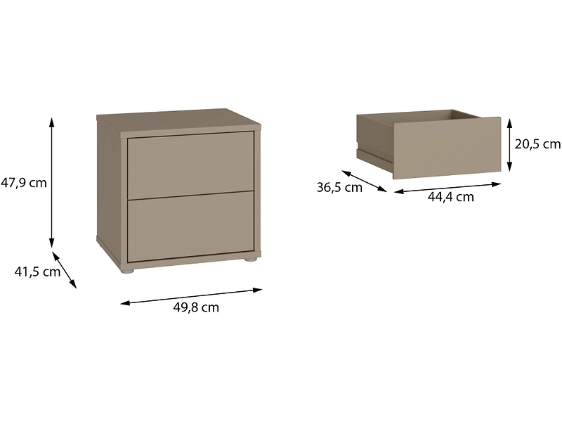 Chevet ALICE SPRINGS 2 tiroirs