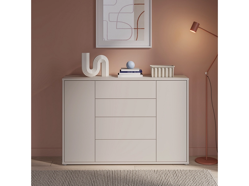 Commode ALICE SPRINGS 2 portes 4 tiroirs Commode ALICE SPRINGS 2 portes 4 tiroirs