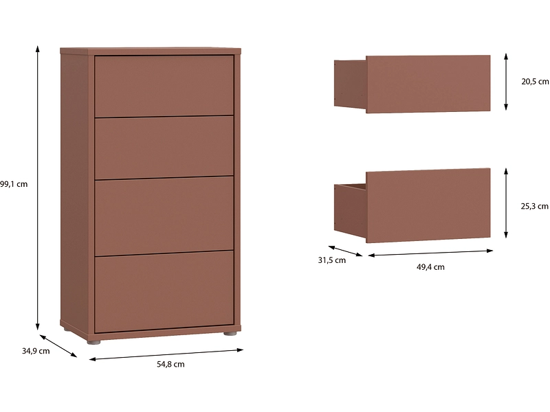 Commode ALICE SPRINGS 4 tiroirs