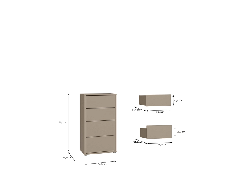 Commode ALICE SPRINGS 4 tiroirs