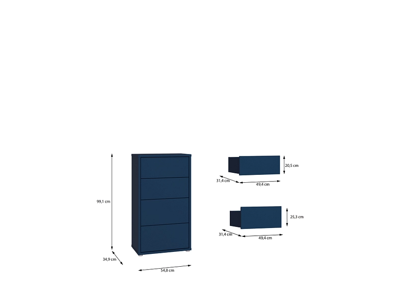 Commode ALICE SPRINGS 4 tiroirs