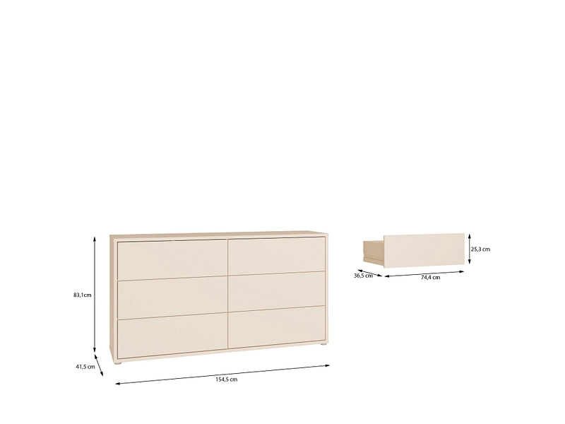Commode ALICE SPRINGS 6 tiroirs Commode ALICE SPRINGS 6 tiroirs