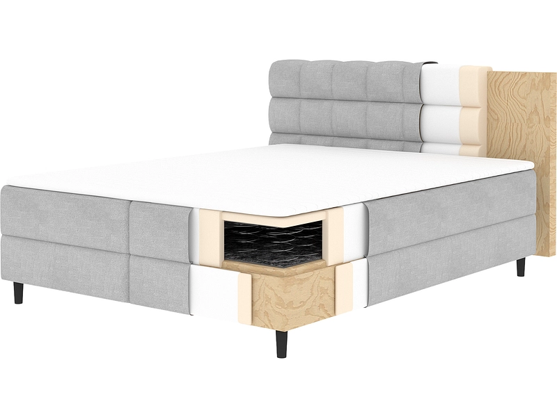 Boxspringbett ELTAP CAMMA cremeweiss