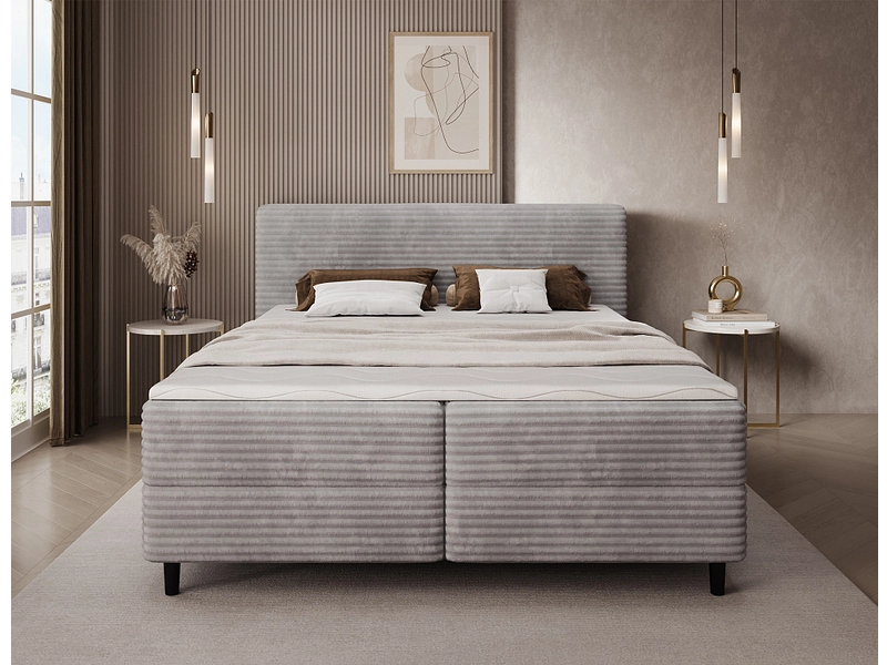 Boxspring ELTAP CORTIKO gris clair Boxspring ELTAP CORTIKO gris clair