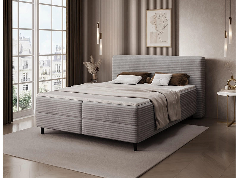 Boxspring ELTAP CORTIKO gris clair