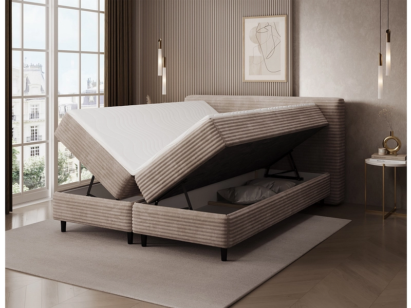 Boxspring ELTAP CORTIKO brun clair