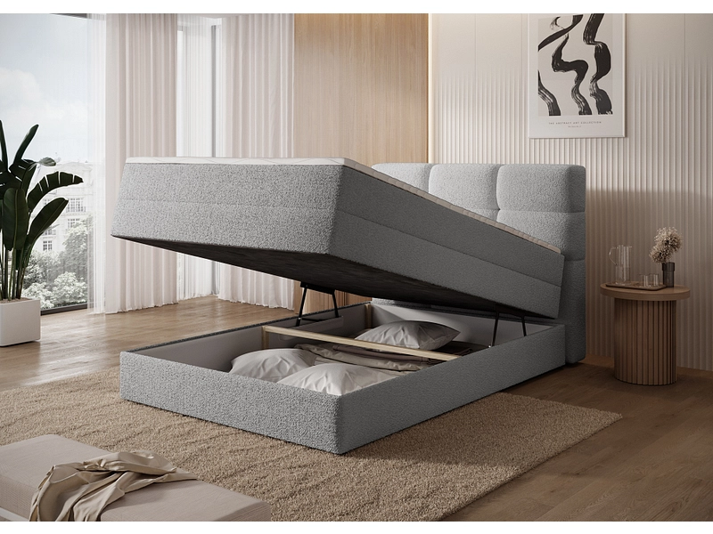Boxspringbett ELTAP KASPED grau