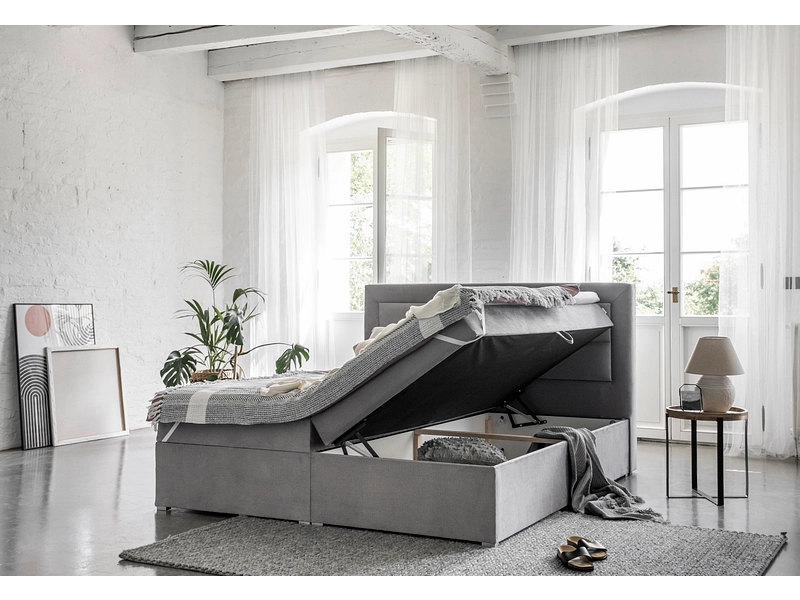 Boxspringbett ELTAP VIVRE grau