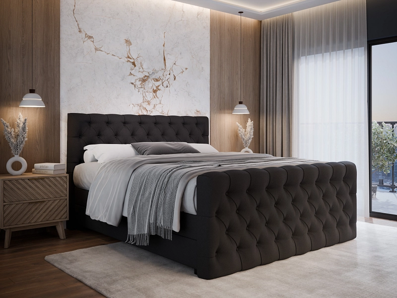 Boxspringbett KINGDOM anthrazit