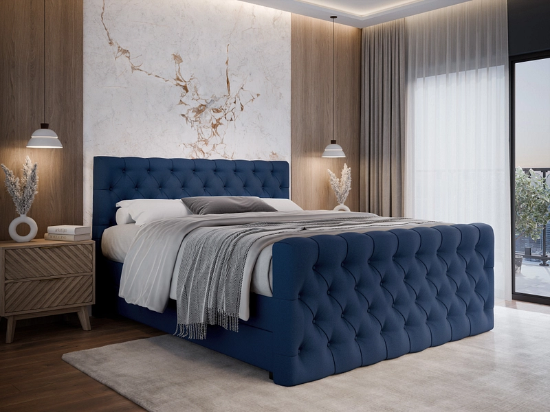 Boxspringbett KINGDOM dunkelblau