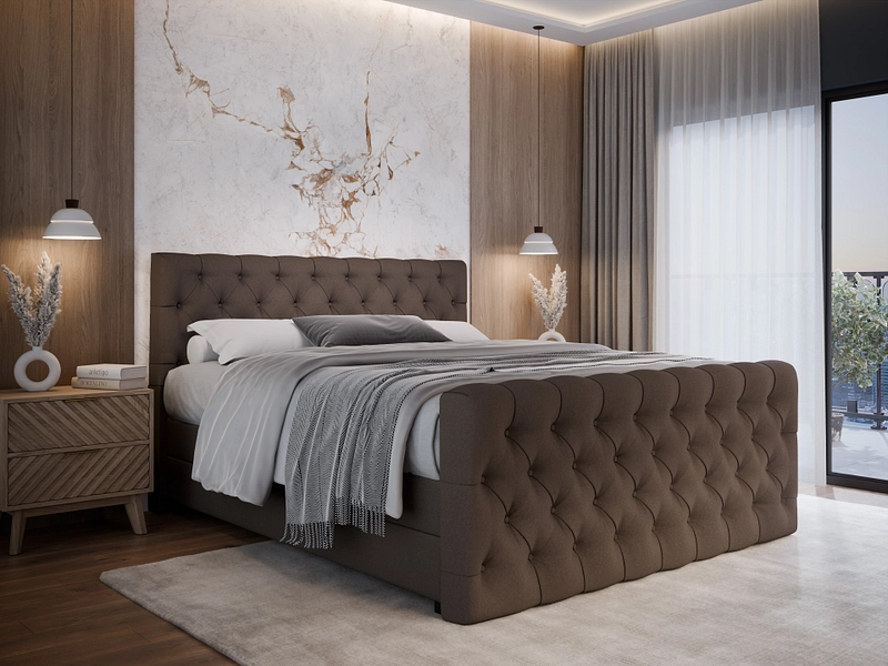 Boxspringbett KINGDOM braun