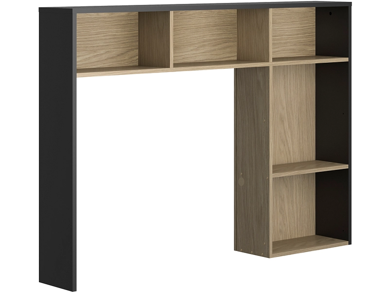 Testiera NAEL 146 cm x 22 cm x 104 cm quercia / nero Testiera NAEL 146 cm x 22 cm x 104 cm quercia / nero