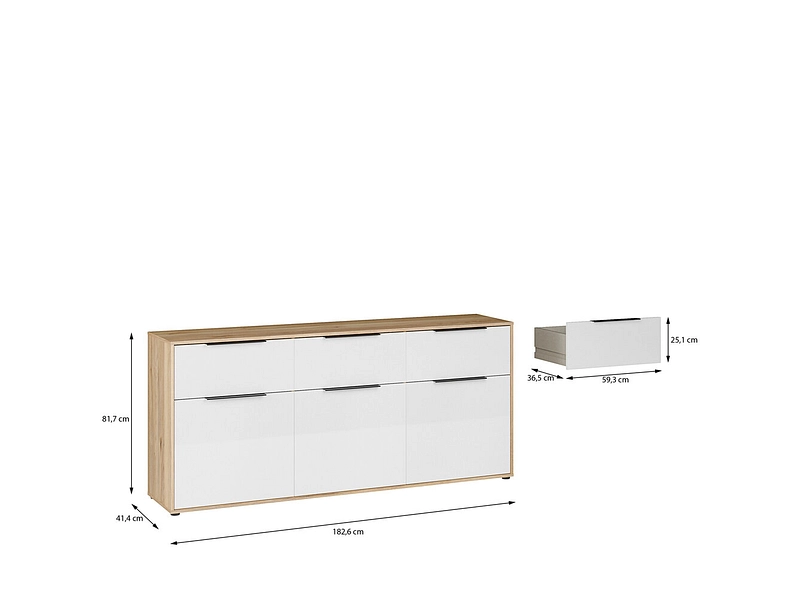 Sideboard 3 portes 3 tiroirs Sideboard 3 portes 3 tiroirs