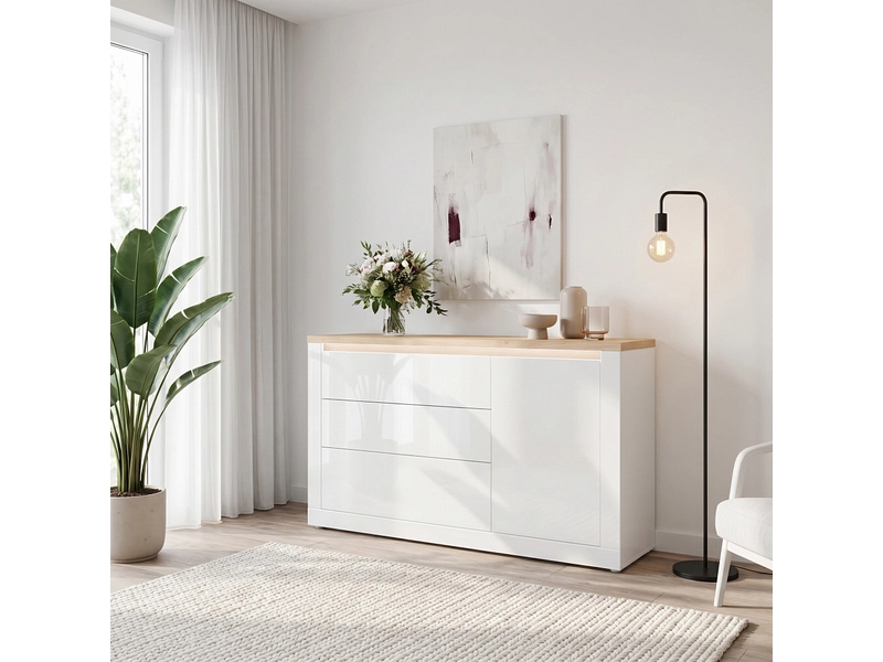 Sideboard DURAOAK 1 Tür 3 Schubladen Sideboard DURAOAK 1 Tür 3 Schubladen