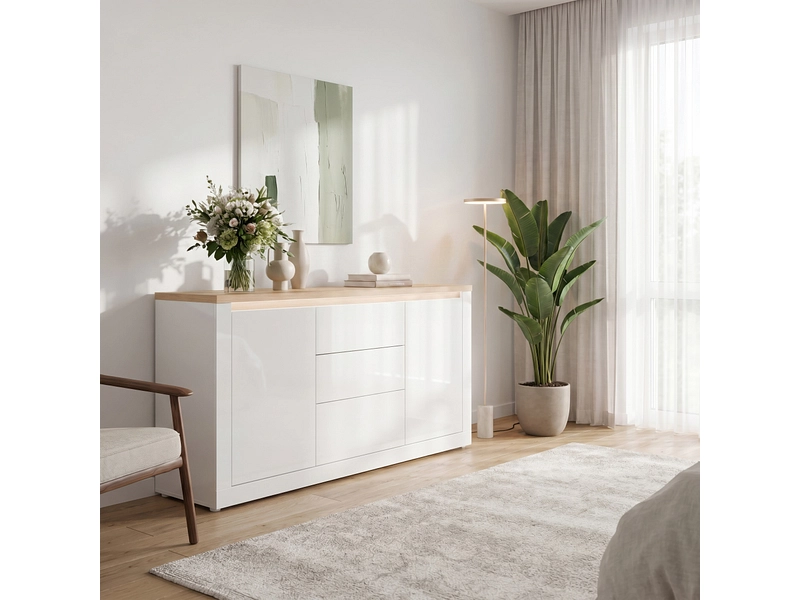 Sideboard DURAOAK 2 Türen 3 Schubladen