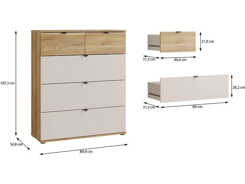 Kommode SUMICA 5 Schubladen