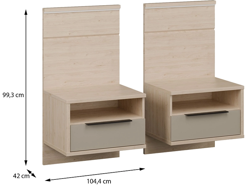 2 Nachttische-Set PABLO 1 Schublade 2 Nachttische-Set PABLO 1 Schublade
