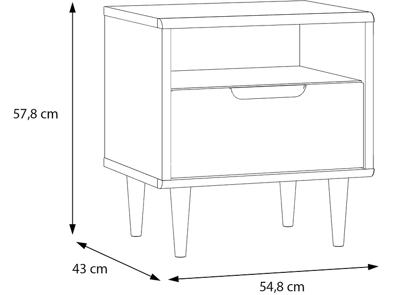 Nachttisch EASYKLIX SHERBROOKE 1 Schublade