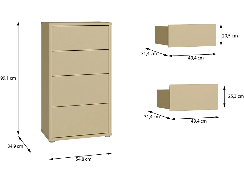 Kommode ALICE SPRINGS 4 Schubladen