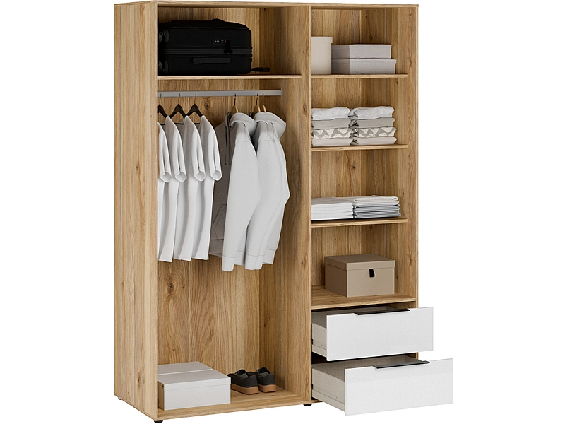 Armoire portes battantes ALABAMA blanc brillant