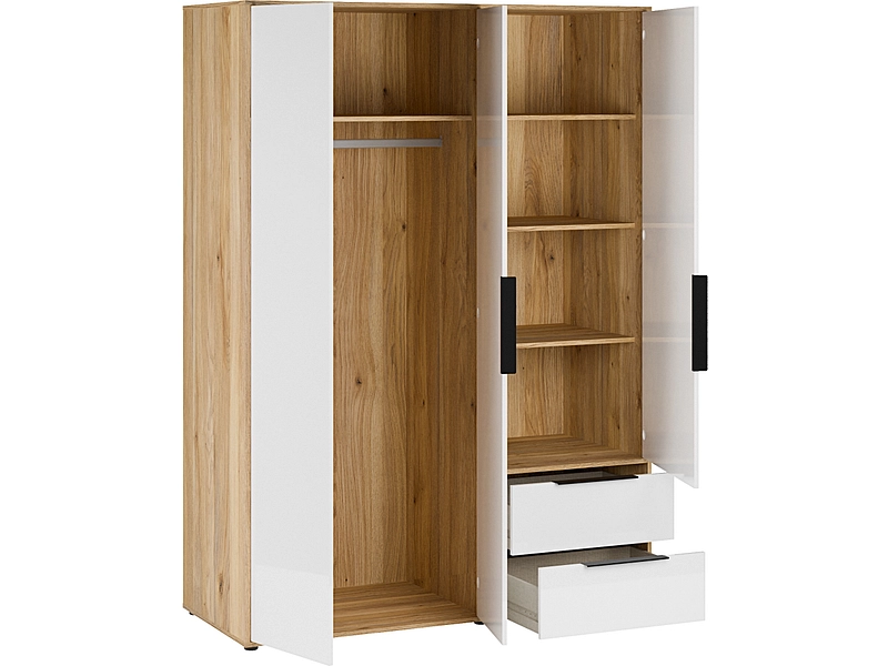 Armoire portes battantes ALABAMA blanc brillant