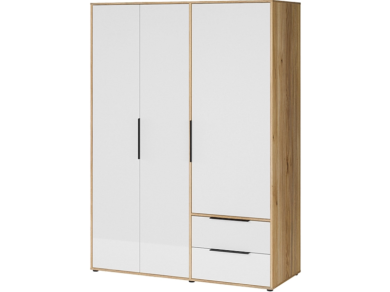 Armoire portes battantes ALABAMA blanc brillant