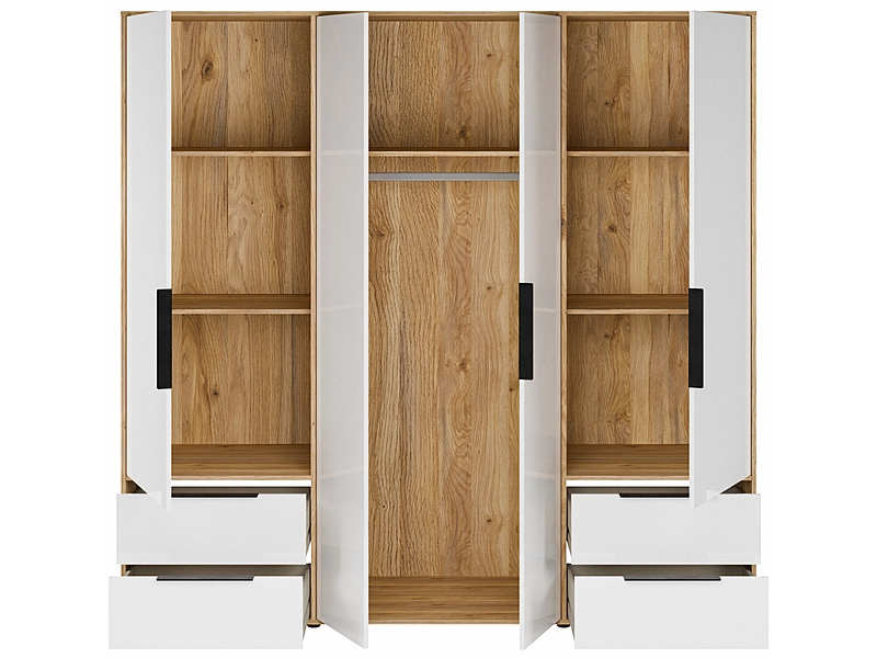 Armoire portes battantes ALABAMA blanc brillant