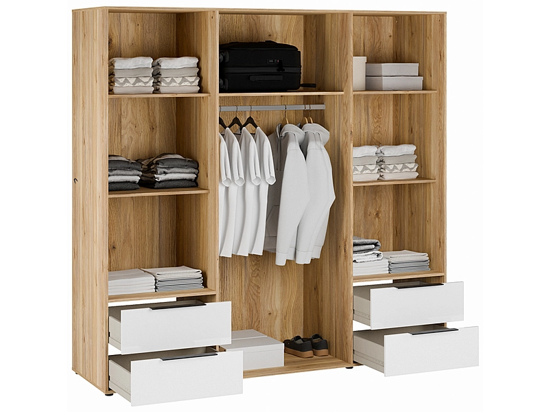 Armoire portes battantes ALABAMA blanc brillant