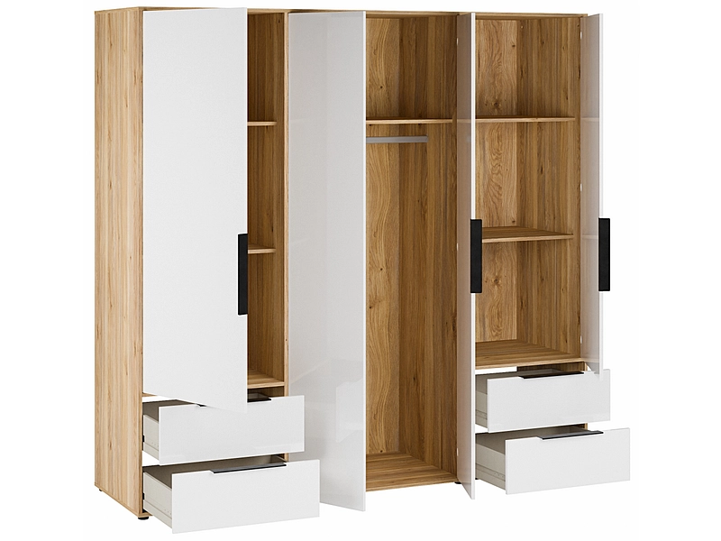 Armoire portes battantes ALABAMA blanc brillant