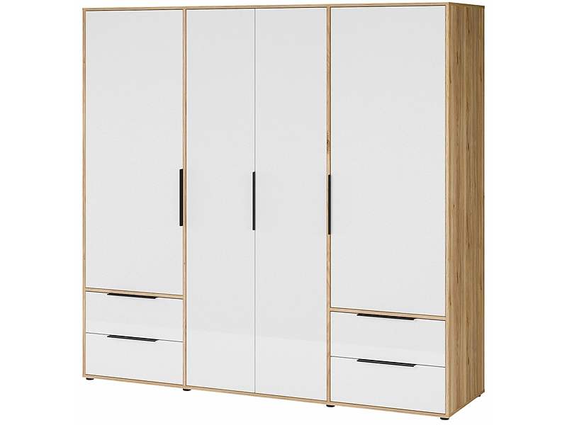 Armoire portes battantes ALABAMA blanc brillant