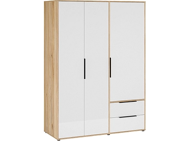Armoire portes battantes ALABAMA blanc brillant