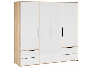 Armoire portes battantes ALABAMA blanc brillant