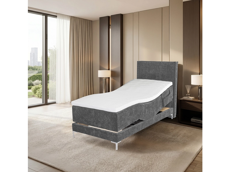 Boxspring eletttrico HUNTER grigio Boxspring eletttrico HUNTER grigio