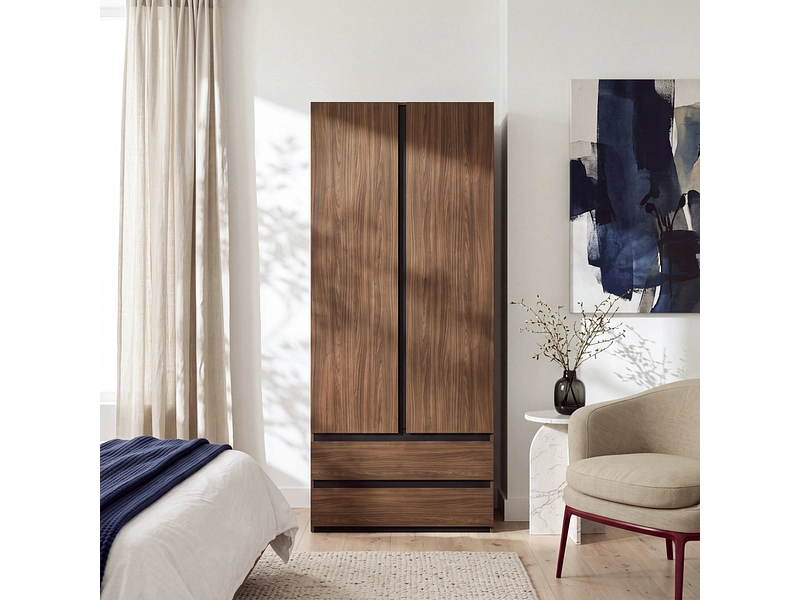 Armoire portes battantes OSAKA noyer Armoire portes battantes OSAKA noyer