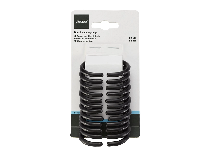DIAQUA Duschvorhangringe BASIC schwarz DIAQUA Duschvorhangringe BASIC schwarz